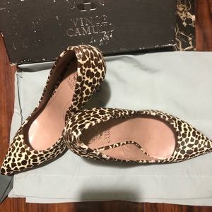 Vince Camuto spotted snow cheetah heels